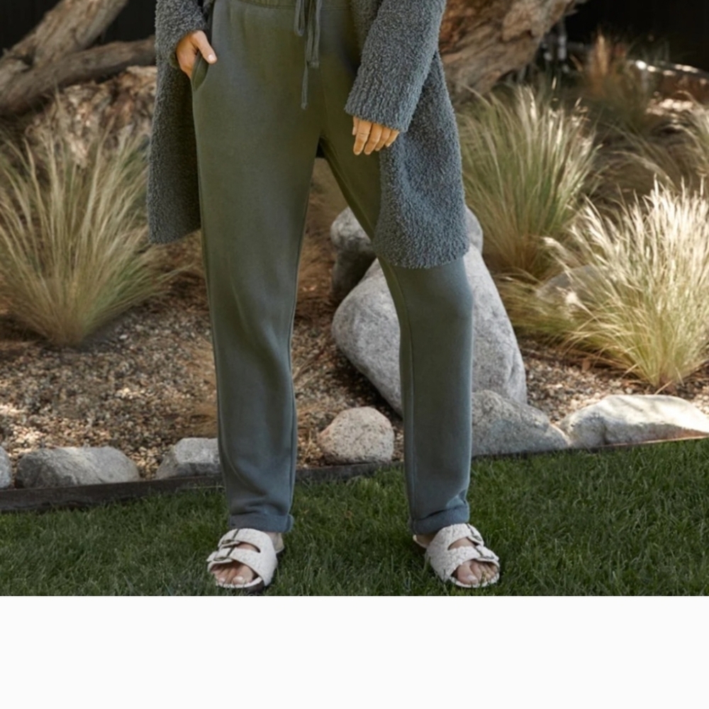 Barefoot Dreams Gray Track Pants Relaxed Fit Joggers